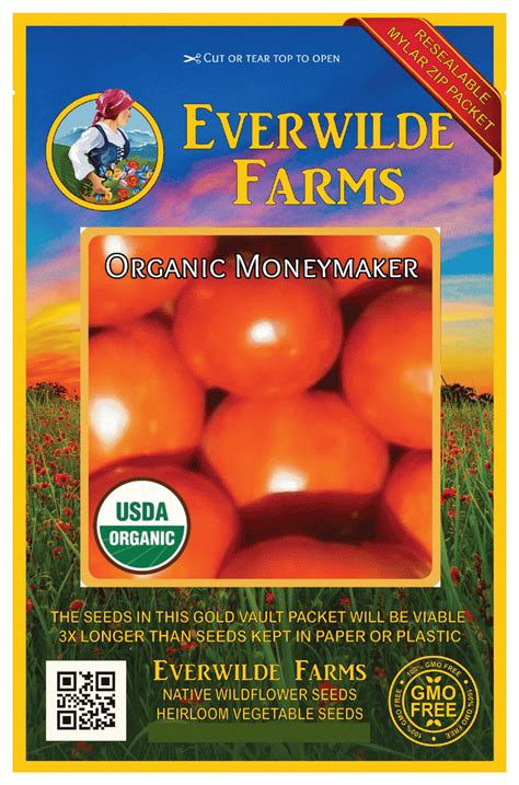 Everwilde Farms 25 Organic Moneymaker Heirloom Tomato Seeds Gold