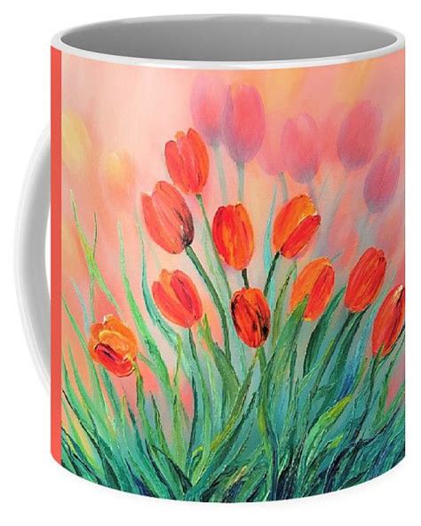 These hand painted coffee cups are ready for you as is or for us to customize for you with your initials or family initial. Tulips Coffee Mug for Sale by Tanya Harr in 2020 ...