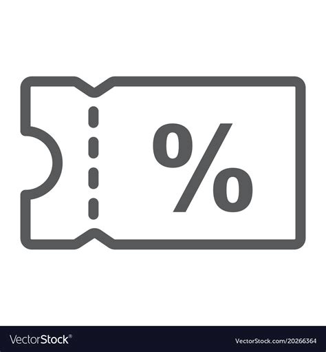 Discount Coupon Line Icon E Commerce Royalty Free Vector