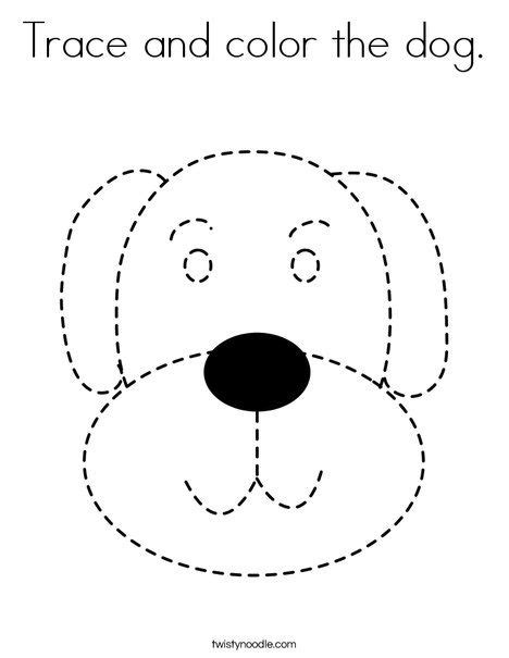 Trace And Color The Dog Coloring Page Twisty Noodle
