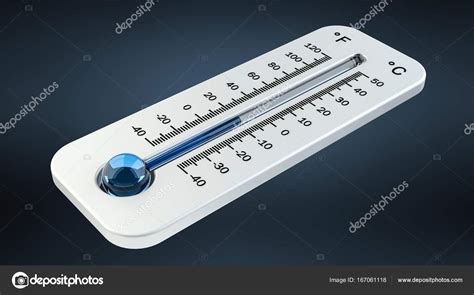 3d Render Cold White Thermometer Indicating Low Temperature Stock Photo
