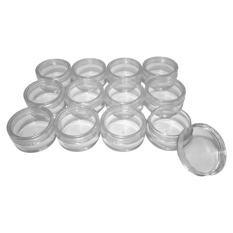 12 Piece Mini Clear Plastic Jars With Screw On Lids Tj 18610 86