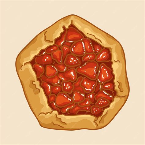 Premium Vector Strawberry Galette Popular Types Of Galettes