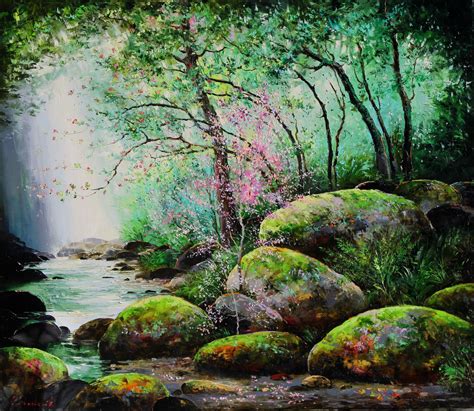 Blossom Brook 120 X 140cm Original Oil On Canvas 2016 Art Forest
