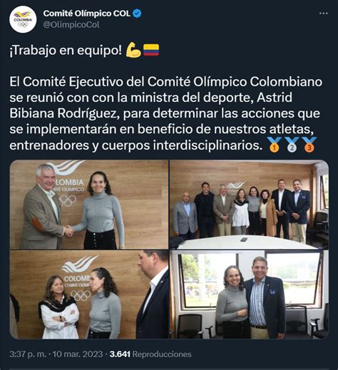 El Ministerio Del Deporte Se Reunió Con El Comité Olímpico Colombiano Y La Dirección De Los