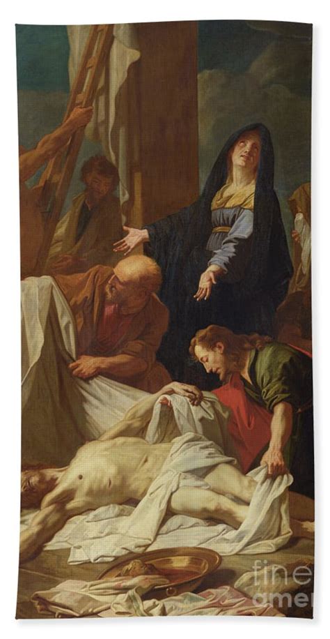 Christs Descent From The Cross Beach Towel By Jean Baptiste Jouvenet