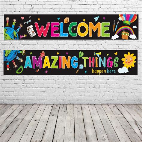 Buy 2 Pack Classroom Welcome Banner Back To School Banner Decoration