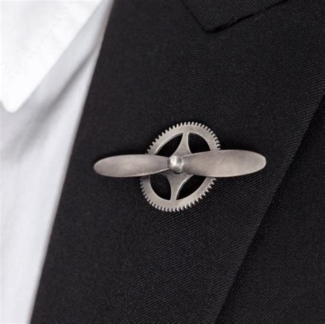 Airplane Tie Pin With Airplane Propeller On Gear In Sterling Etsy Israel
