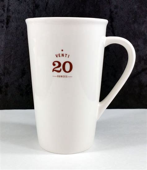 Starbucks Venti 20 Ounces Tall White Ceramic Coffee Cup Mug Genuine