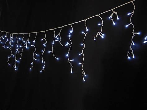 Light Up 100 Led Bright White Icicle Lights Multi Function Christmas D