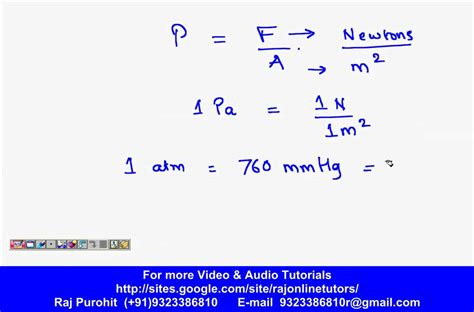 Pressure Definition And Formulawmv Youtube