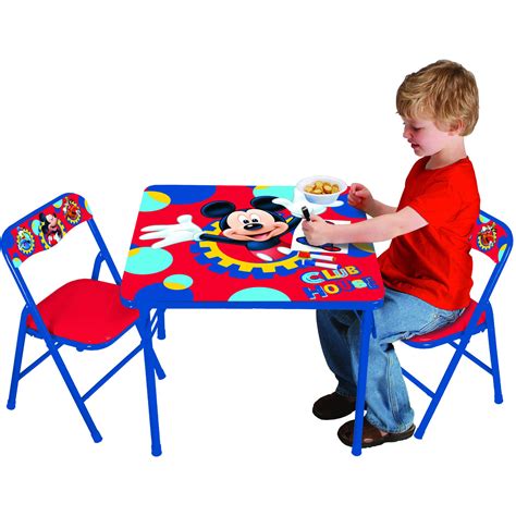 Kidkraft 26196 mid century modern kid toddler child small desk puzzle craft table and chair set with 4 chairs for ages 3 to 8 years old, natural/white. Disney - Mickey Mouse Club House Erasable Activity Table ...