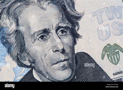 Closeup Of Andrew Jackson Portrait On 20 Us Dollar Bill Stock Photo Alamy