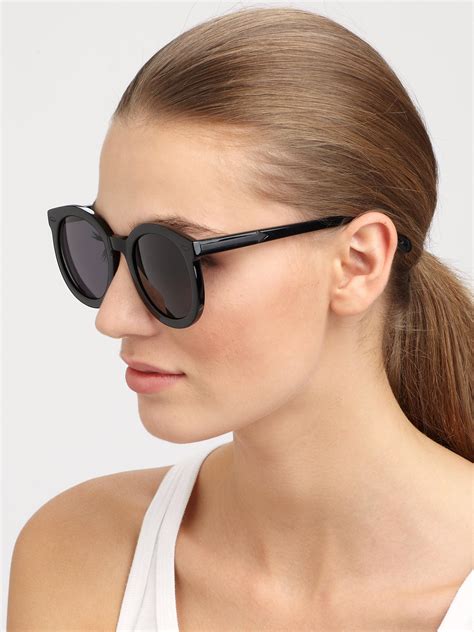 Lyst Karen Walker Super Duper Strength Oversized Round Sunglasses