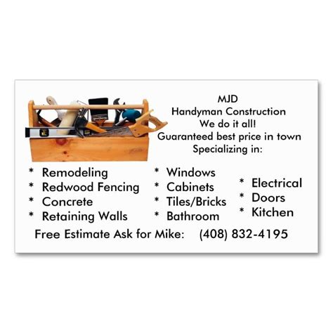 We have a variety of design options to choose from, so you're sure to find what you need. 1978 best images about Handyman Business Cards on Pinterest | Texts, Real estate business cards ...