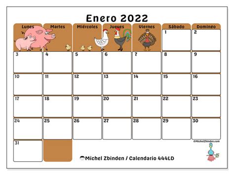 Calendario Enero De 2022 Para Imprimir “444ld” Michel Zbinden Es