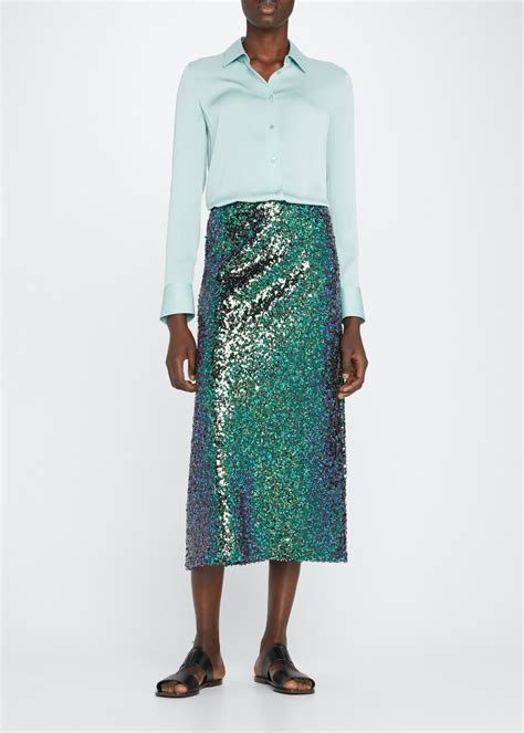 Vince Sequined Midi Slip Skirt Bergdorf Goodman