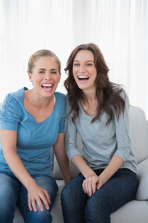 Women Bursting Out Laughing Stock Photo Image Of Home Fondness