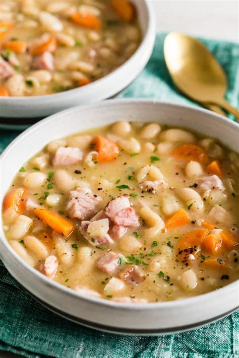Start this classic soup by simmering a ham bone or. Easy Ham and Bean Soup Recipe - ready in just 30 minutes ...