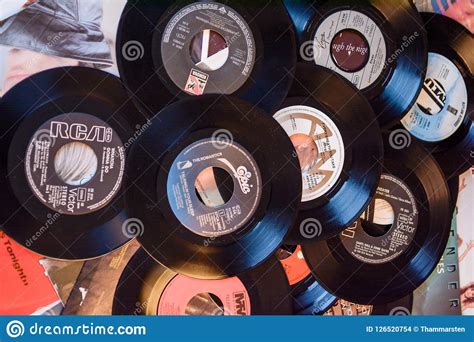Old 45 Rpm Single Records, Backgrounds With Modern Touch Editorial ...