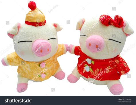 Pair Cute Couple Pigs Doll Wearing Stock Photo 22281805 Shutterstock