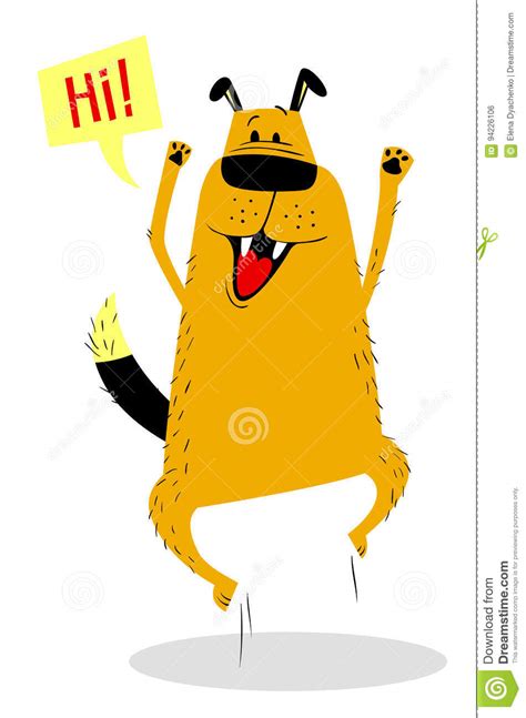 Jumping Joyful Dog Cute Cartoon Vector Illustration With Pet