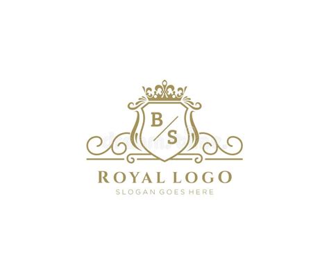 Initial Bs Letter Luxurious Brand Logo Template For Restaurant
