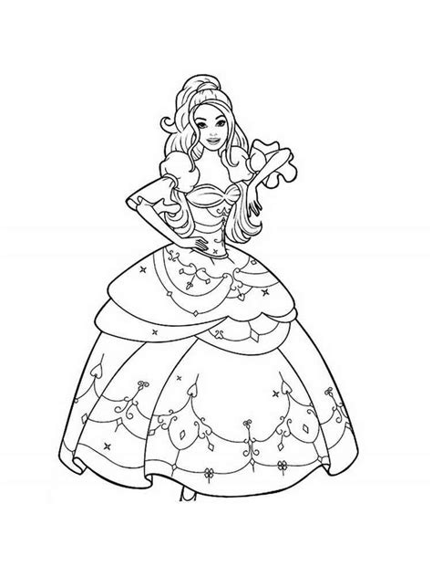 Beautiful Barbie Princess Coloring Page Free Printable Coloring Pages