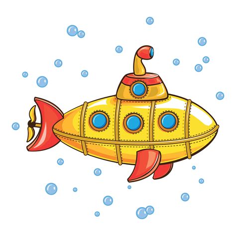 Icono De Submarino Amarillo Estilo De Dibujos Animados 14619005 Vector