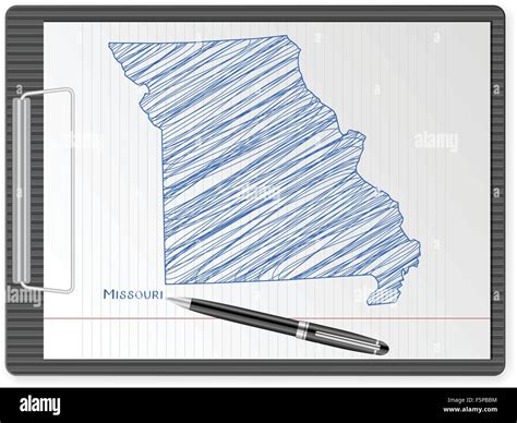 Clipboard With Drawing Missouri Map Vector Illustration Stock Vector