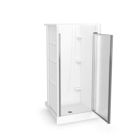 aquatic a2 36 in x 36 in x 76 in alcove shower kit in white with door in chrome abg a2 atw 36