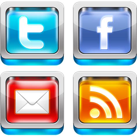 Shiny 3d Social Media Icons Psd پی سی سیتی