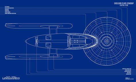 Excelsior Class Starship Schematic Ventral View By Napalmking