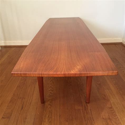 20.5 wide x 20.5 deep x 13 inches highmiddle table measures: Mid Century Danish Modern Solid Teak Coffee Table - EPOCH