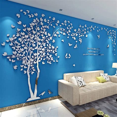 3d Wall Stickers Bird And Trees Wall Decal Art Mural Living Room