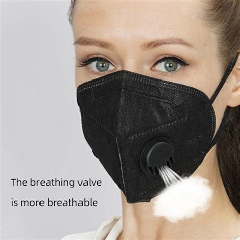 China Black Kn 95 Face Mask With Valve China Kn95 Mask With Valve