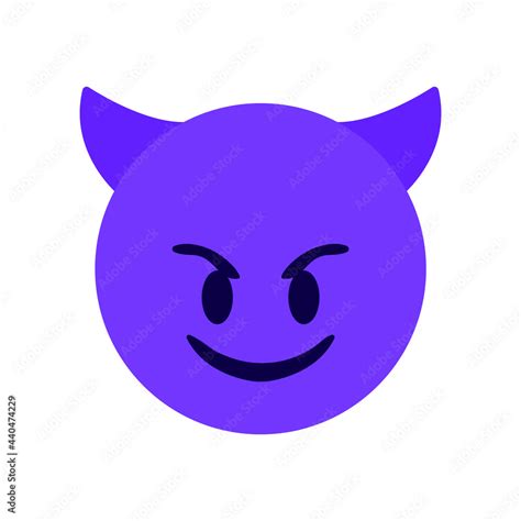 Smiling Devil Face Emoji Vector Stock Vector Adobe Stock