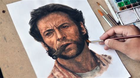 Watercolor Painting Wolverine Logan Hugh Jackman Youtube