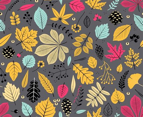 Premium Vector Autumn Seamless Pattern With Leaf Autumn Leaf