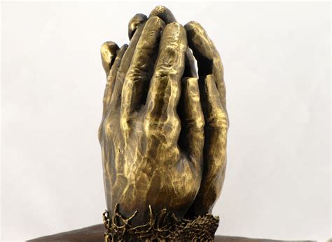 Bronze Sculpture Praying Hands Statue Metal Art Table Etsy