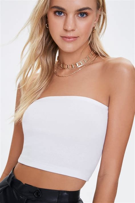 Forever Stretch Ribbed Cropped Tube Top How To Wear A Tube Top POPSUGAR Fashion UK Photo