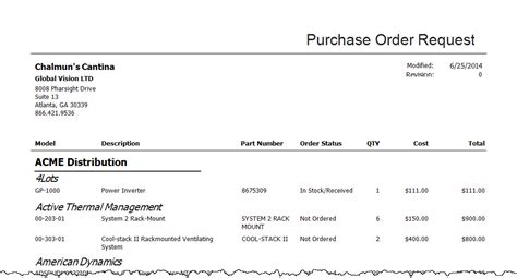 Purchase Order Request Reports D Tools