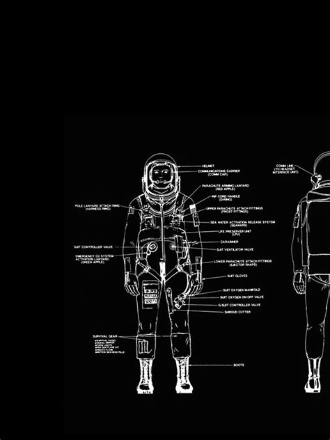 What is a space helmet? "NASA Astronaut Launch Suit Line Drawing Black Version ...