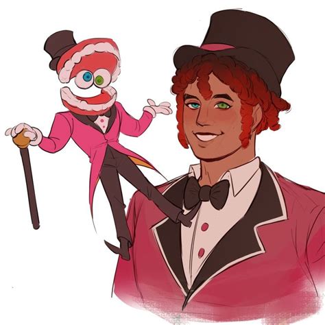 A Man In A Top Hat Holding Onto A Clown