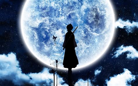 Tons of awesome anime background hd to download for free. Bleach, Moonlight, Moon, Silhouette, Anime Wallpapers HD ...