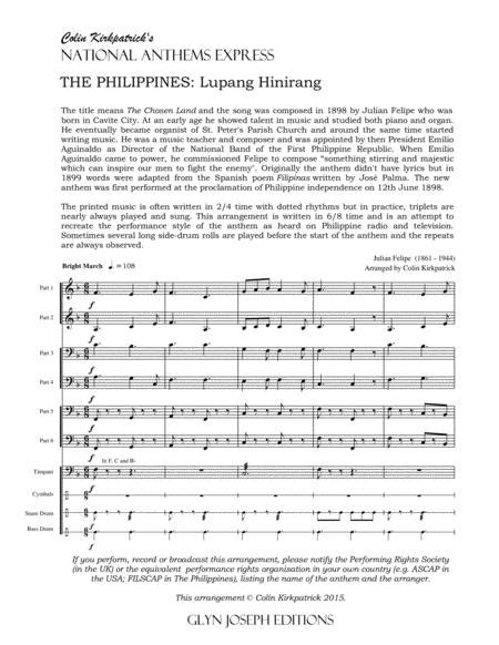The Philippines National Anthem Lupang Hinirang By Julian Felipe 1861