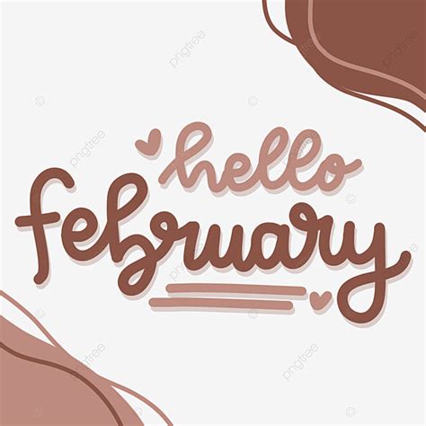 Hello February White Transparent Hello February Lettering In Pink