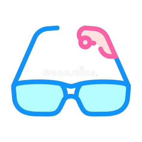 Glasses With Hearing Aid Gadget Color Icon Vector Illustration Stock