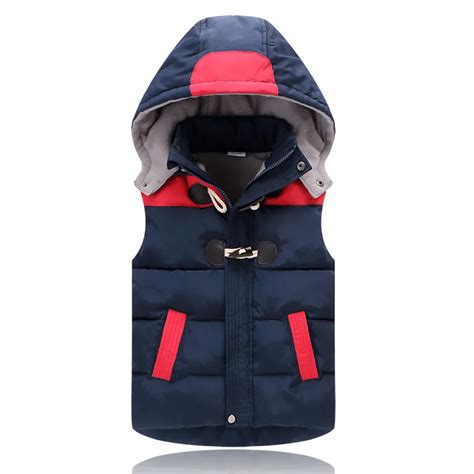 3 12y 2018 Winter Kids Waistcoats Children Vest Warm Hooded Coat Infant