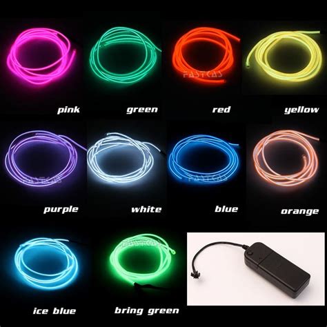 Universal 10 Colors Car Styling Flexible Neon Light El Wire Rope Car